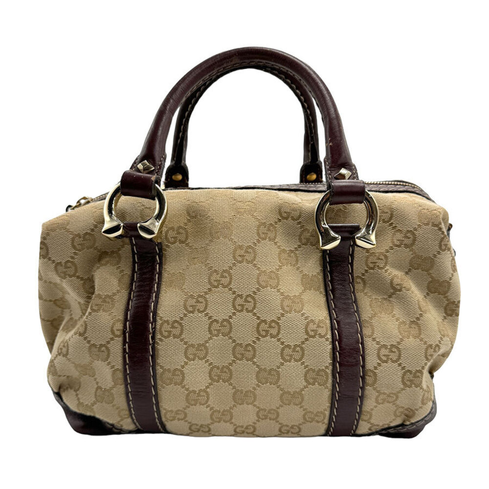 Gucci Handbag GG Canvas Leather Beige